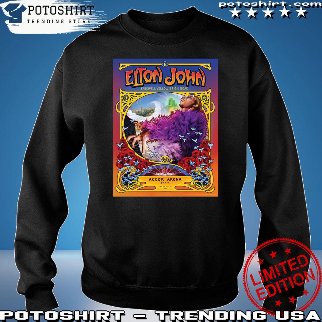 Elton John Farewell Yellow Brick Road Tour Accor Arena Paris 2023 T-shirt,Sweater,  Hoodie, And Long Sleeved, Ladies, Tank Top