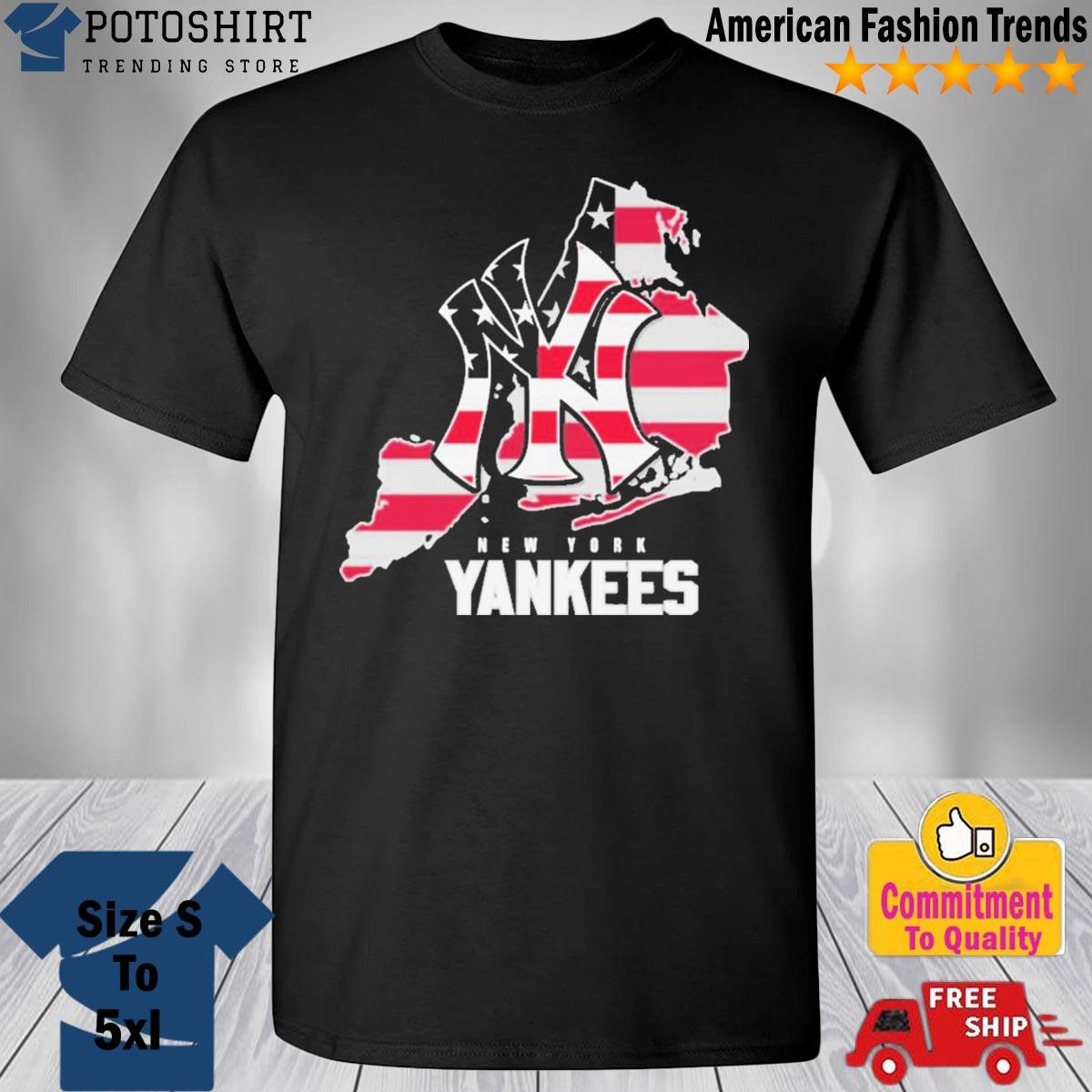 Official New york yankees logo american flag shirt