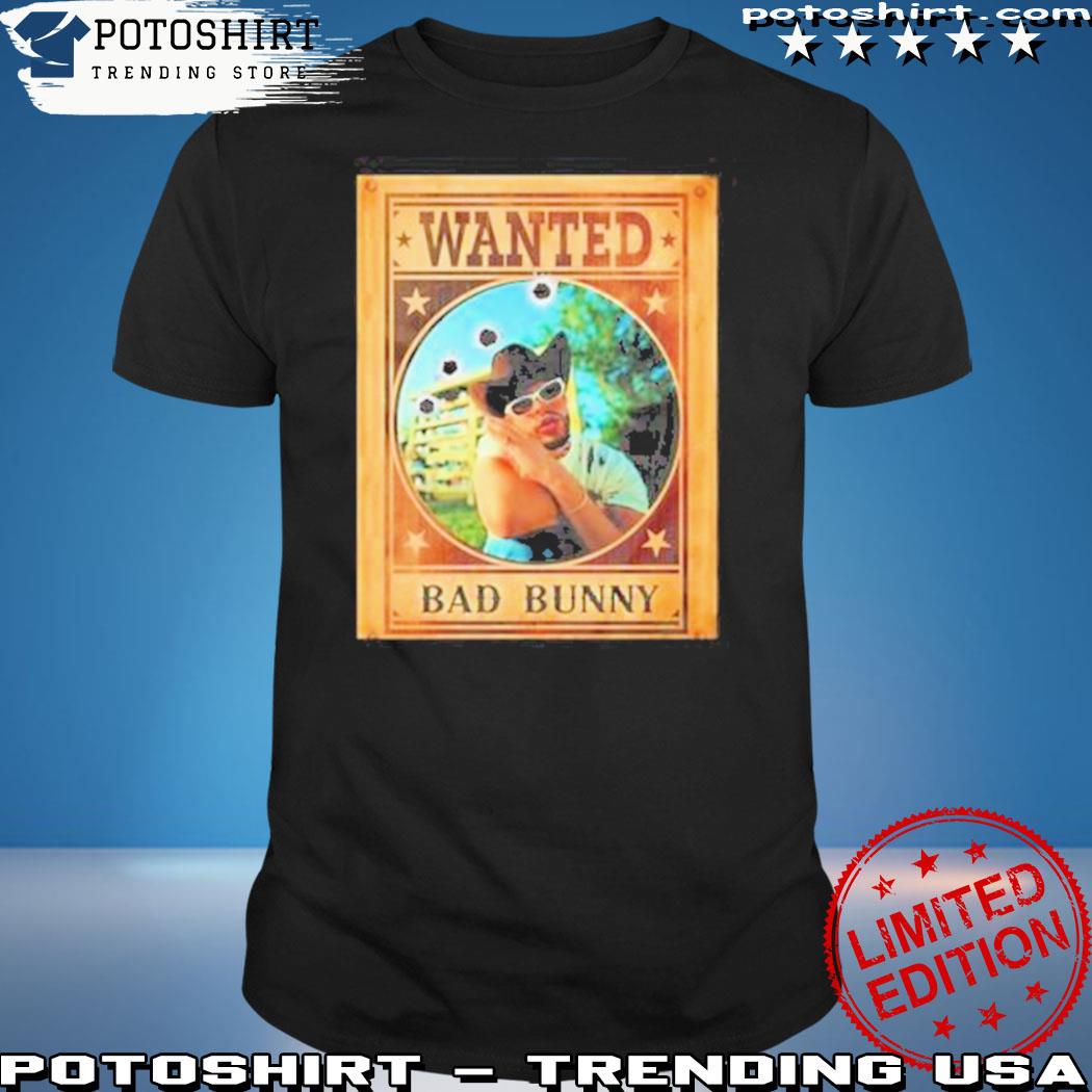 Product wanted bad bunny graphic shirt