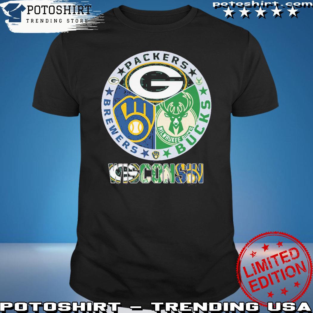 Wisconsin Green Bay Packers Brewers Milwaukee Bucks 2023 t-shirt