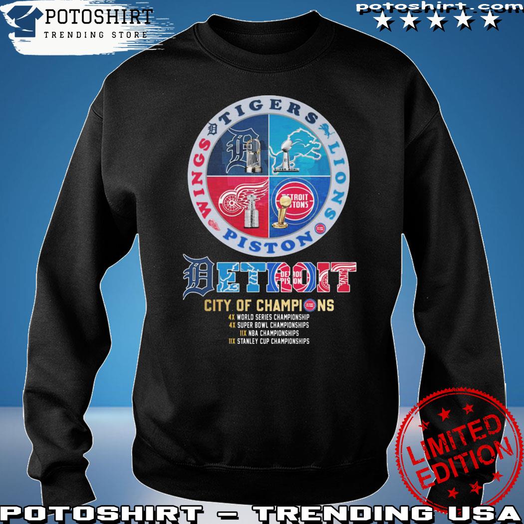 Official detroit Lions Pistons Red Wings And Tigers City Of