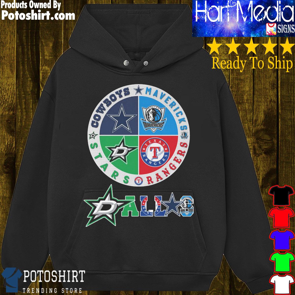 Official dallas Cowboys mavericks rangers and stars shirt, hoodie