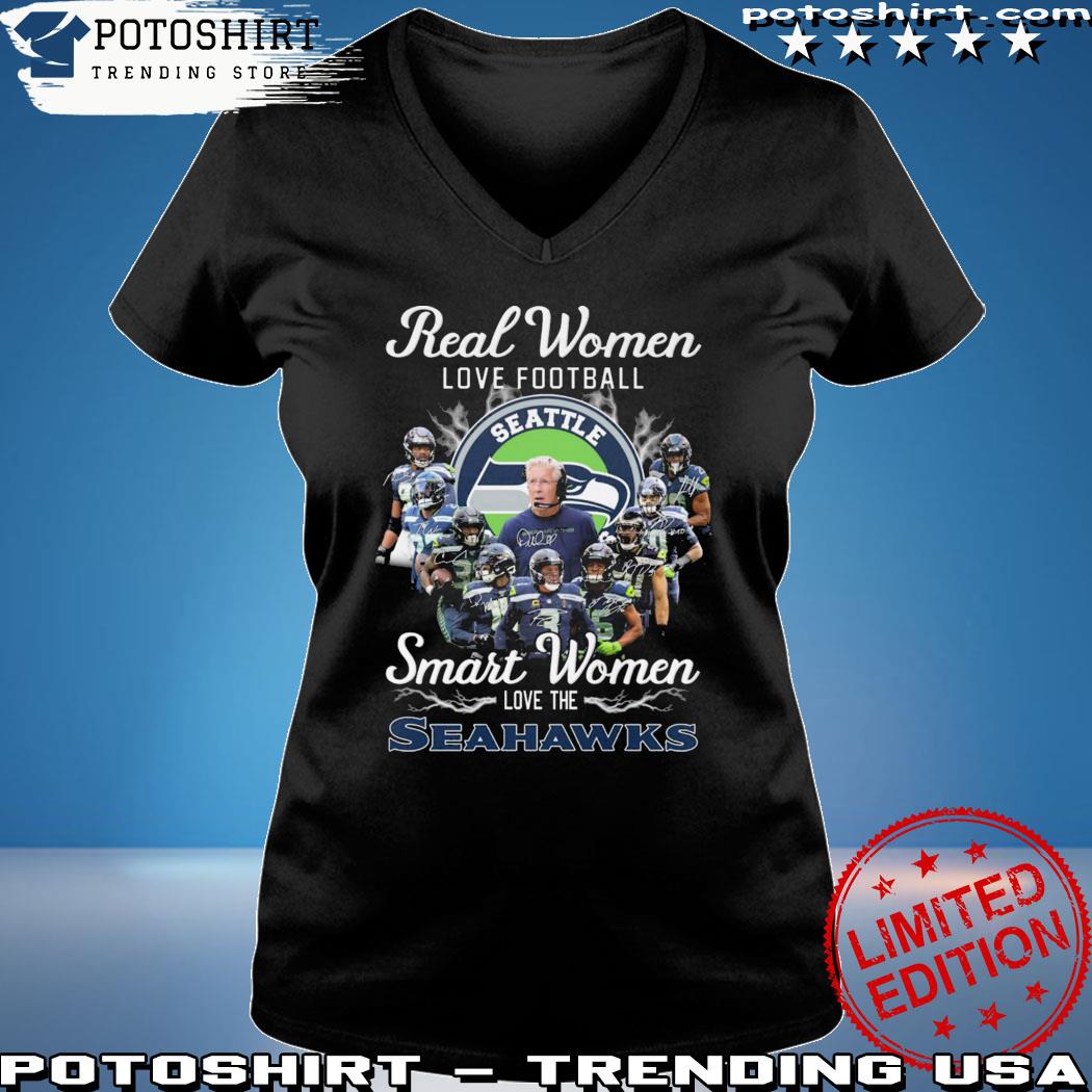 Official real women love Football smart women love the Seahawks signatures  shirt, hoodie, sweater, long sleeve and tank top