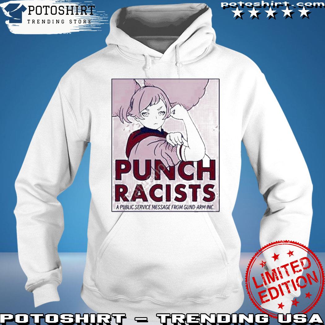 Product damon otakon punch racists a public service message from gund arm inc s hoodie