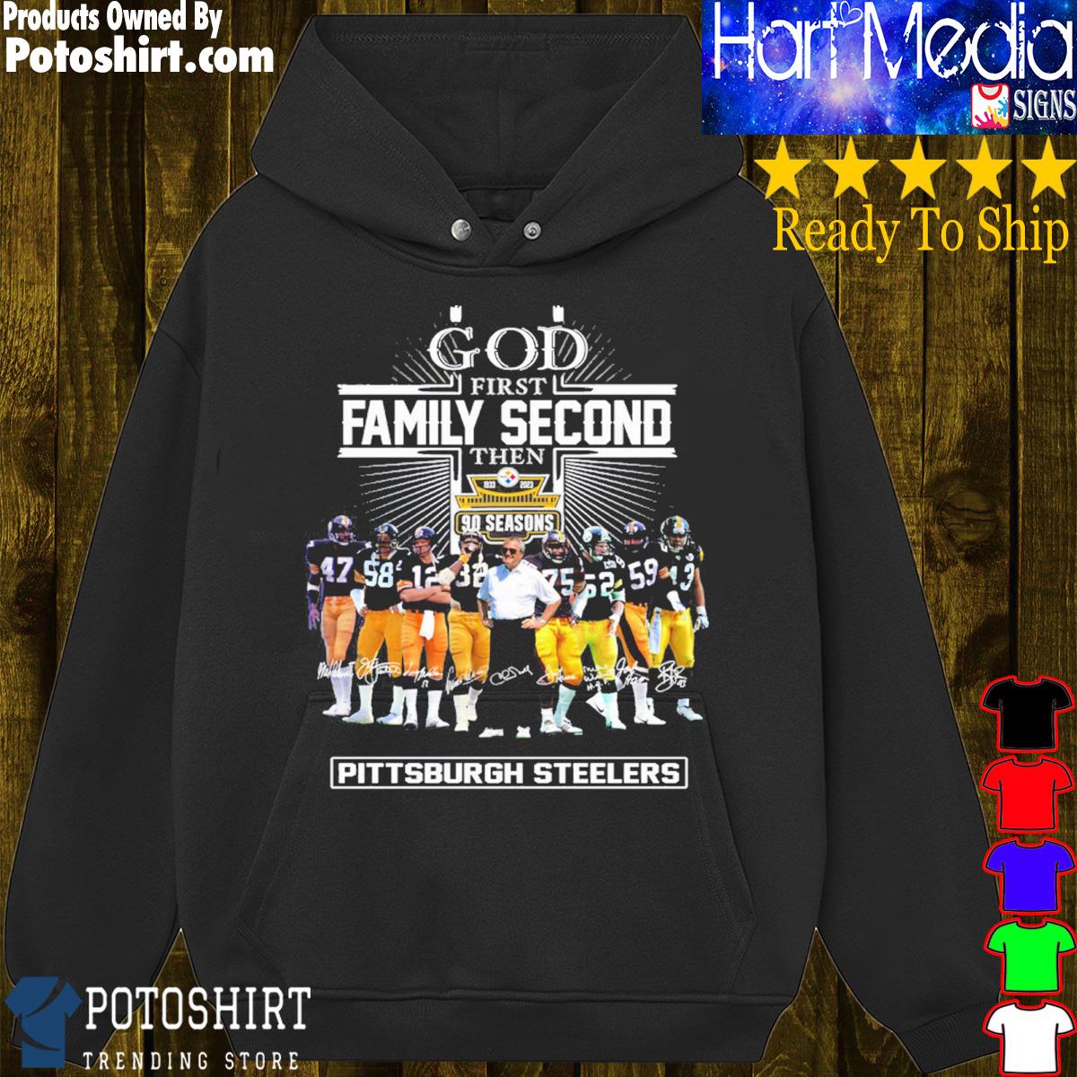 Pittsburgh Steelers Shirt God First Family Second - High-Quality