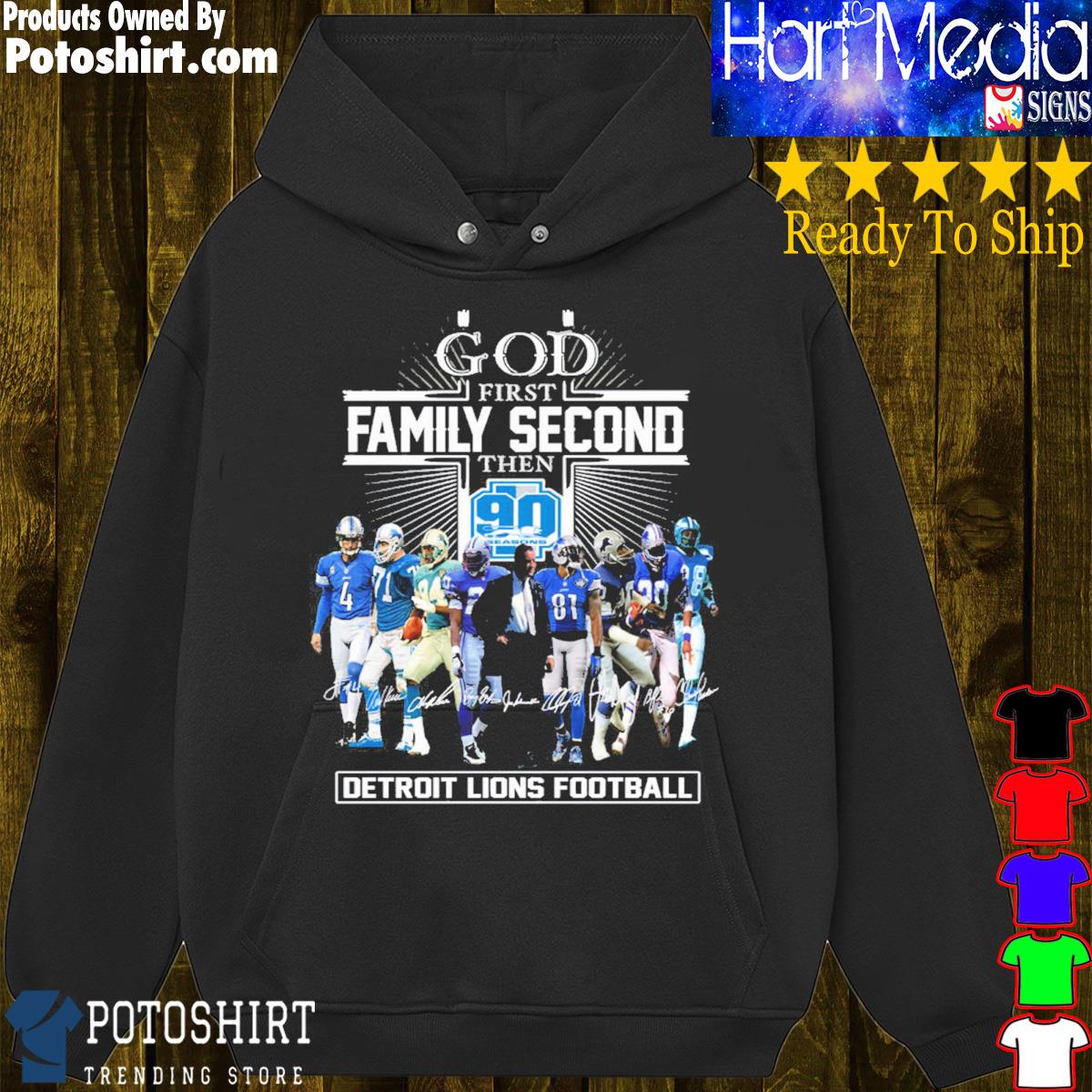 Detroit Lions NFL Personalized God First Family Second Baseball