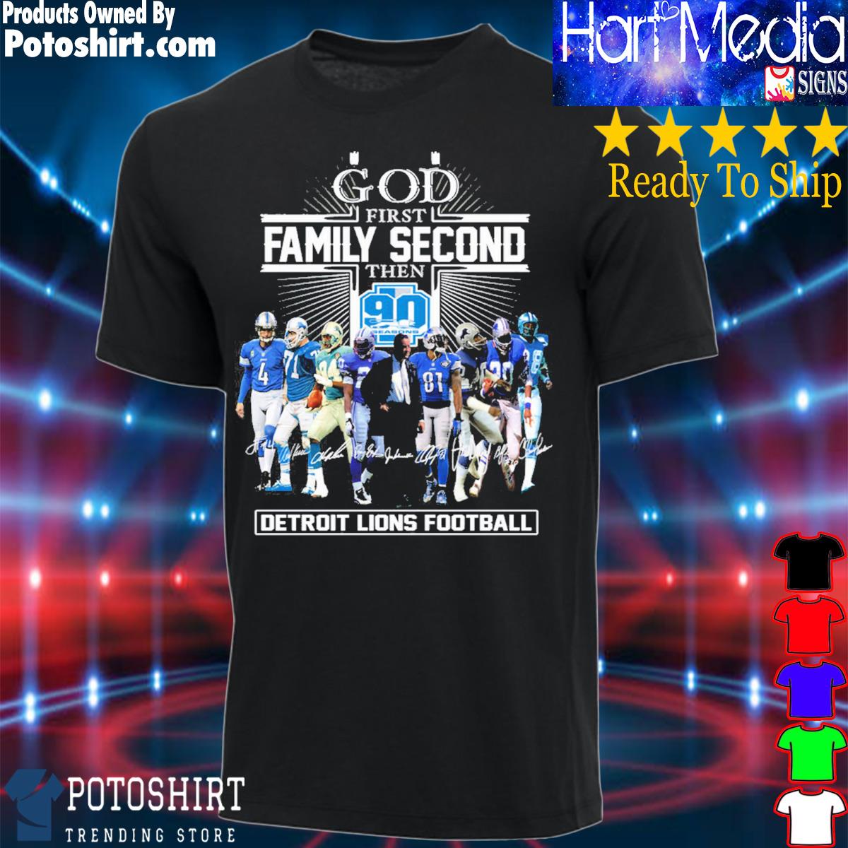 Personalized Detroit Lions God First Family Second All Over