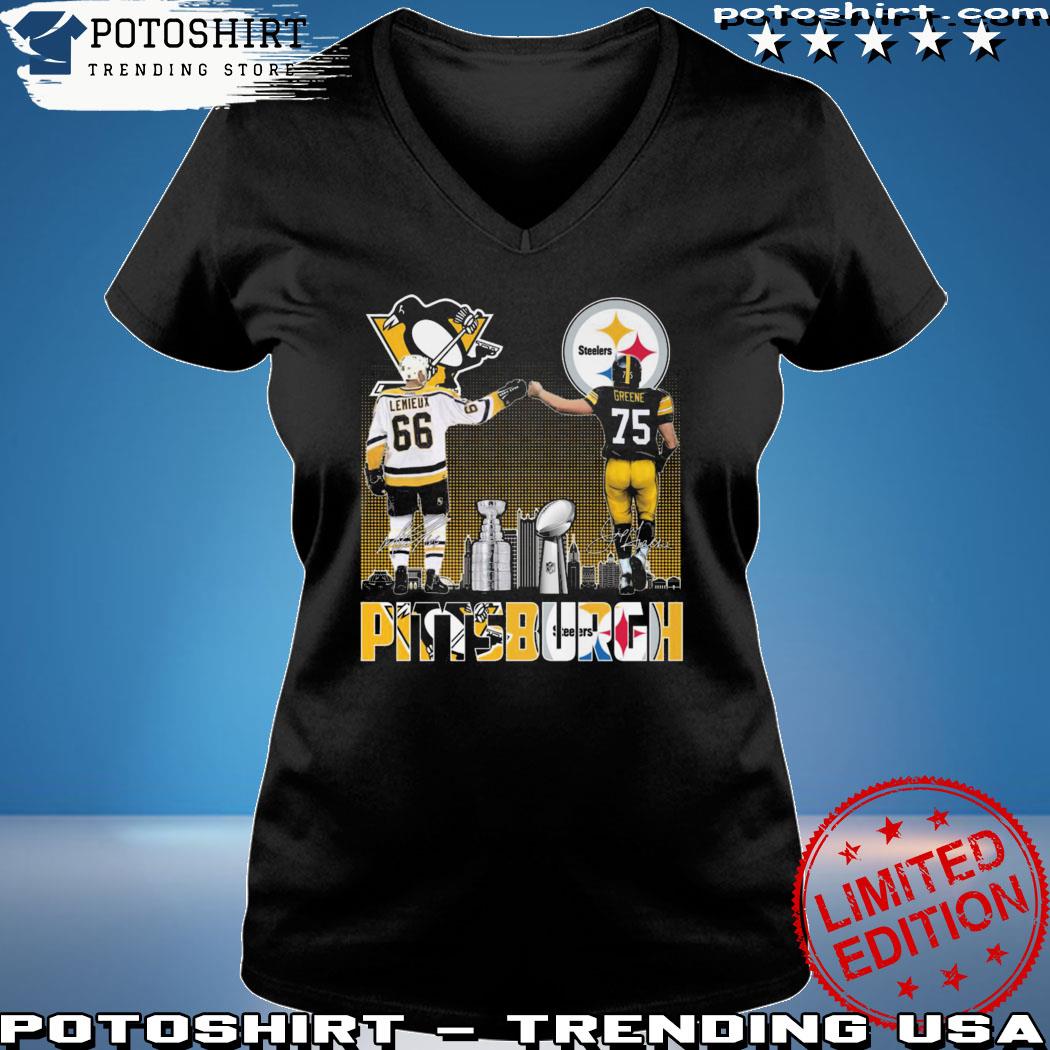 Product pittsburgh Steelers Greene And Penguins Lemieux City Champions T  Shirt, hoodie, sweater, long sleeve and tank top