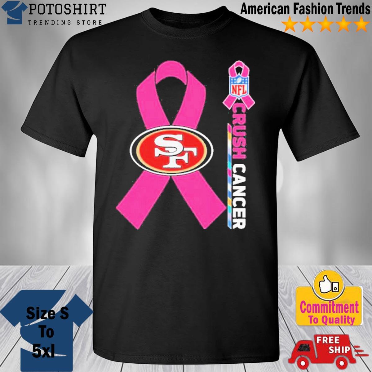 Product san francisco 49ers NFL crush cancer 2023 shirt, hoodie, sweater,  long sleeve and tank top