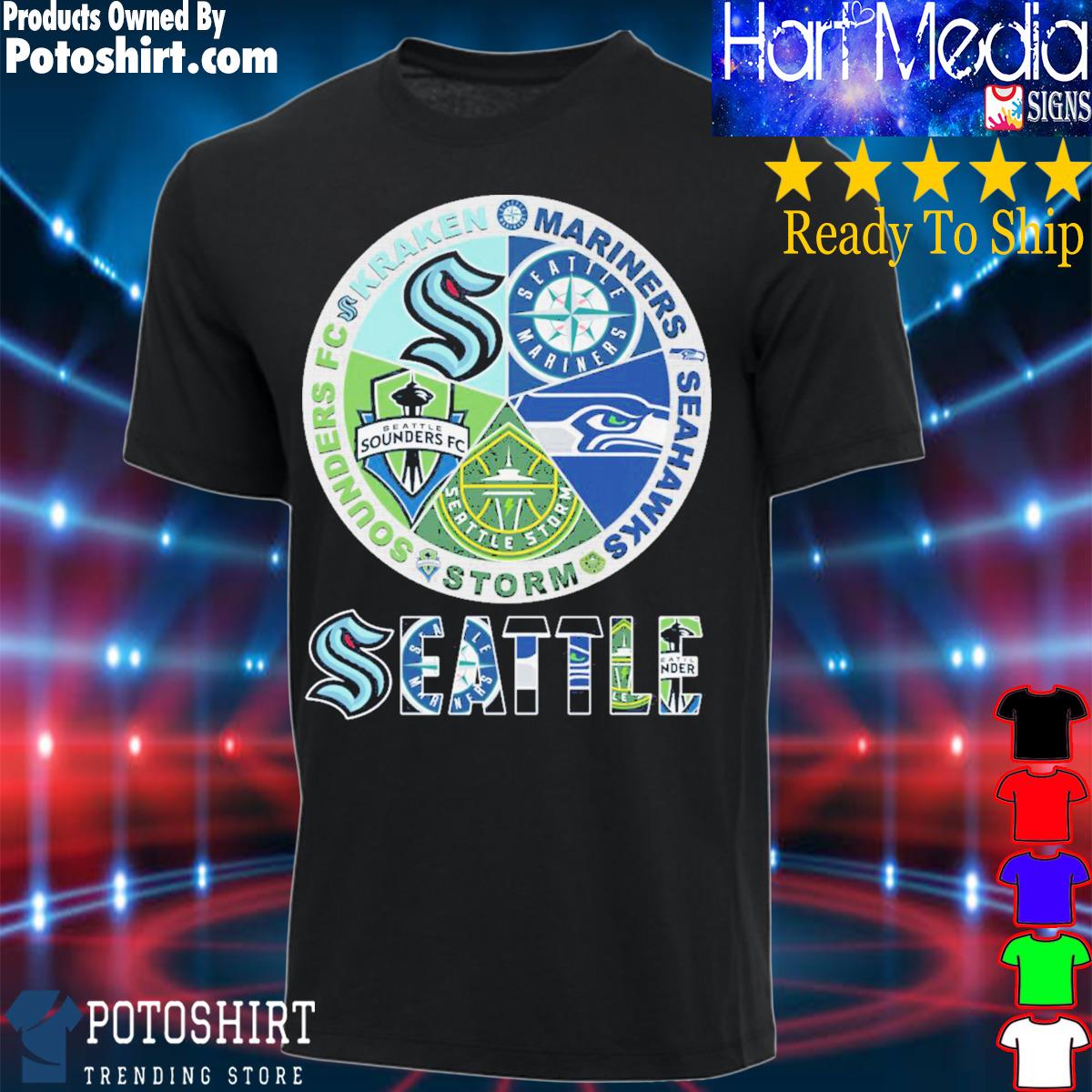 Seattle Kraken Seattle Seahawks And Seattle Mariners Unisex T-Shirt