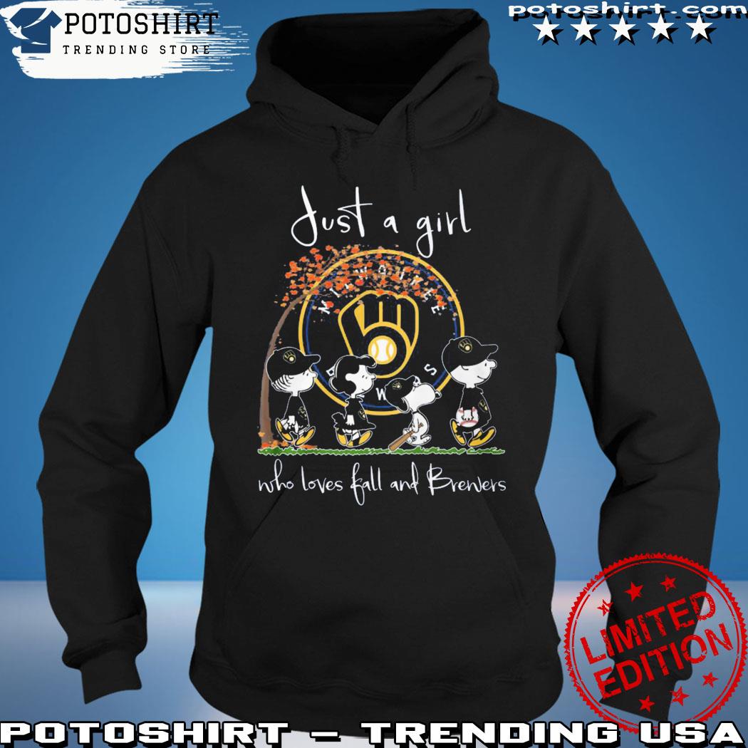 Just A Girl Who Loves Fall And Brewers T Shirt, hoodie, sweater