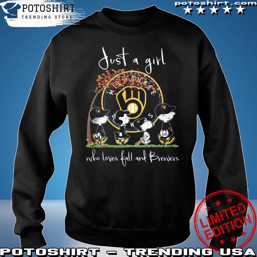 Just A Girl Who Loves Fall And Brewers T Shirt, hoodie, sweater
