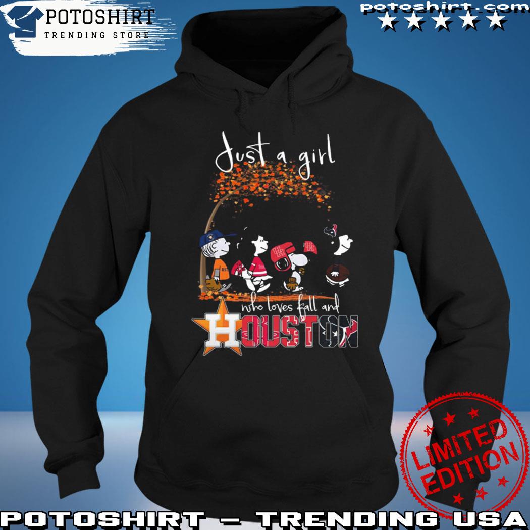 Official just A Girl Who Love Fall And Houston Astros Snoopy Tshirt,  hoodie, sweater, long sleeve and tank top