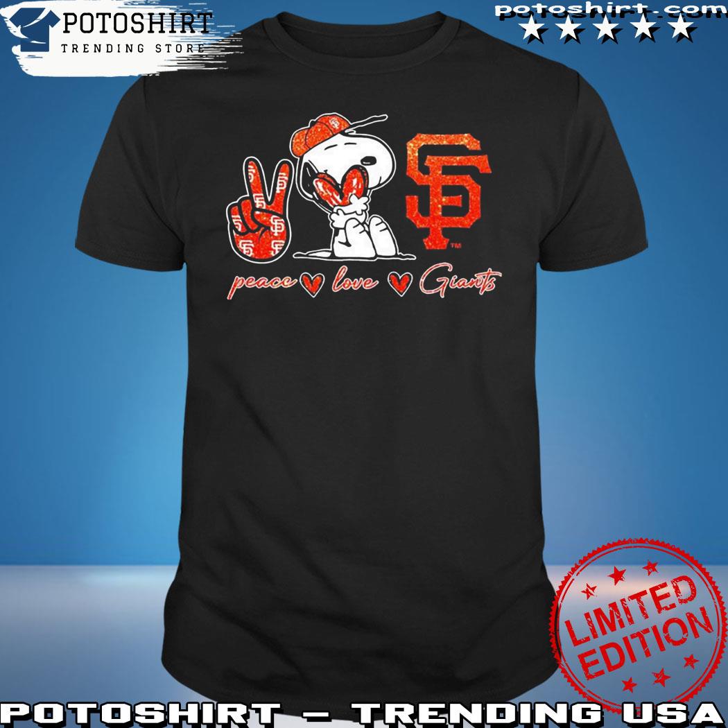 Official snoopy Peace Love San Francisco Giants Shirt
