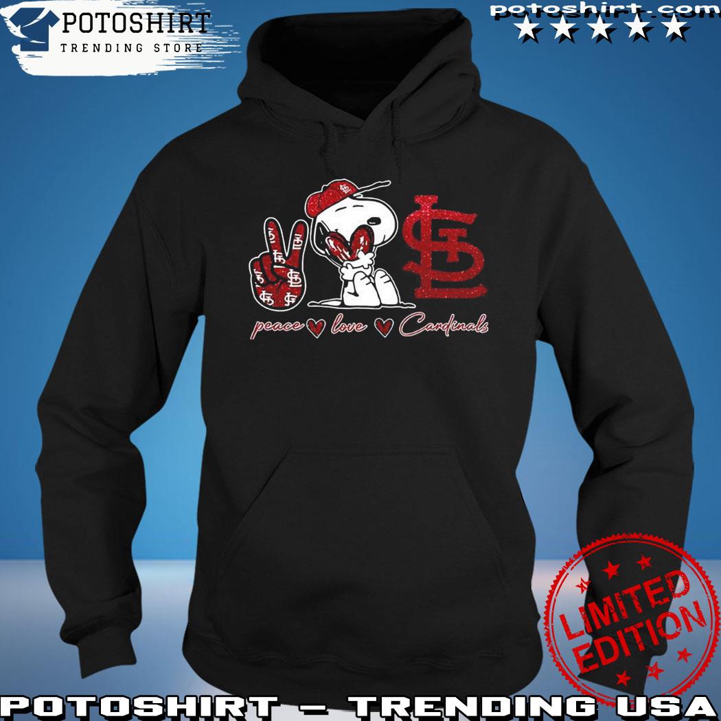 Official snoopy Peace Love St Louis Cardinals Shirt hoodie