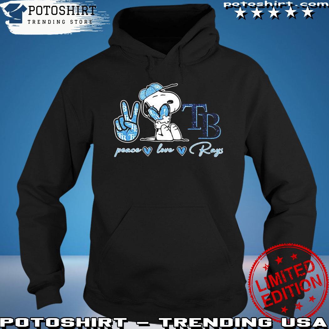 Official snoopy Peace Love Tampa Bay Rays Shirt hoodie