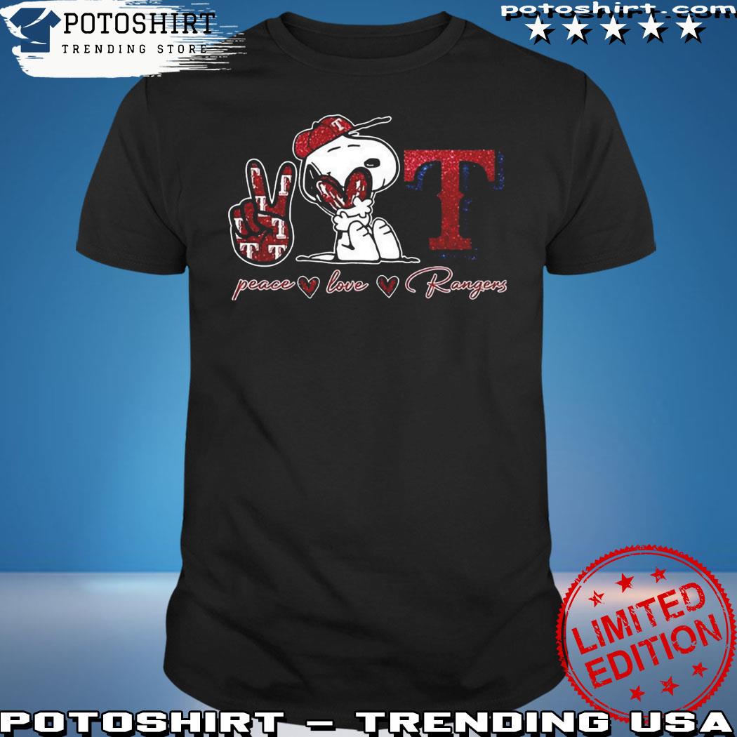 Official snoopy Peace Love Texas Rangers Shirt