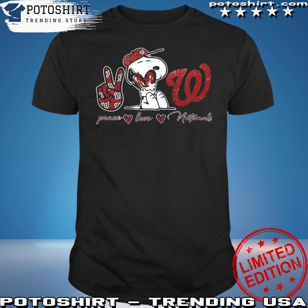 Official snoopy Peace Love Washington Nationals Shirt