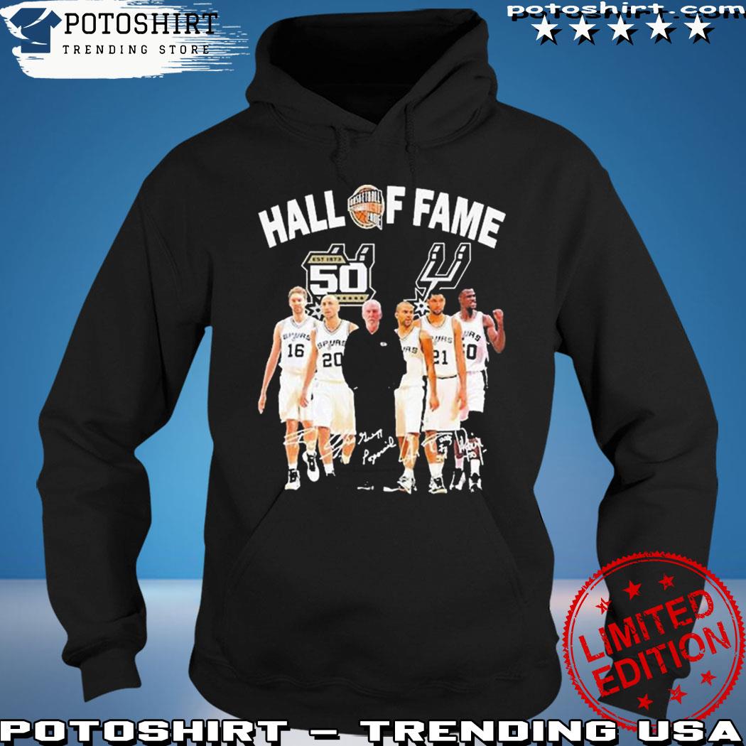 Product san Antonio Spurs 50th Anniversary Hall Of Fame Signatures Shirt hoodie