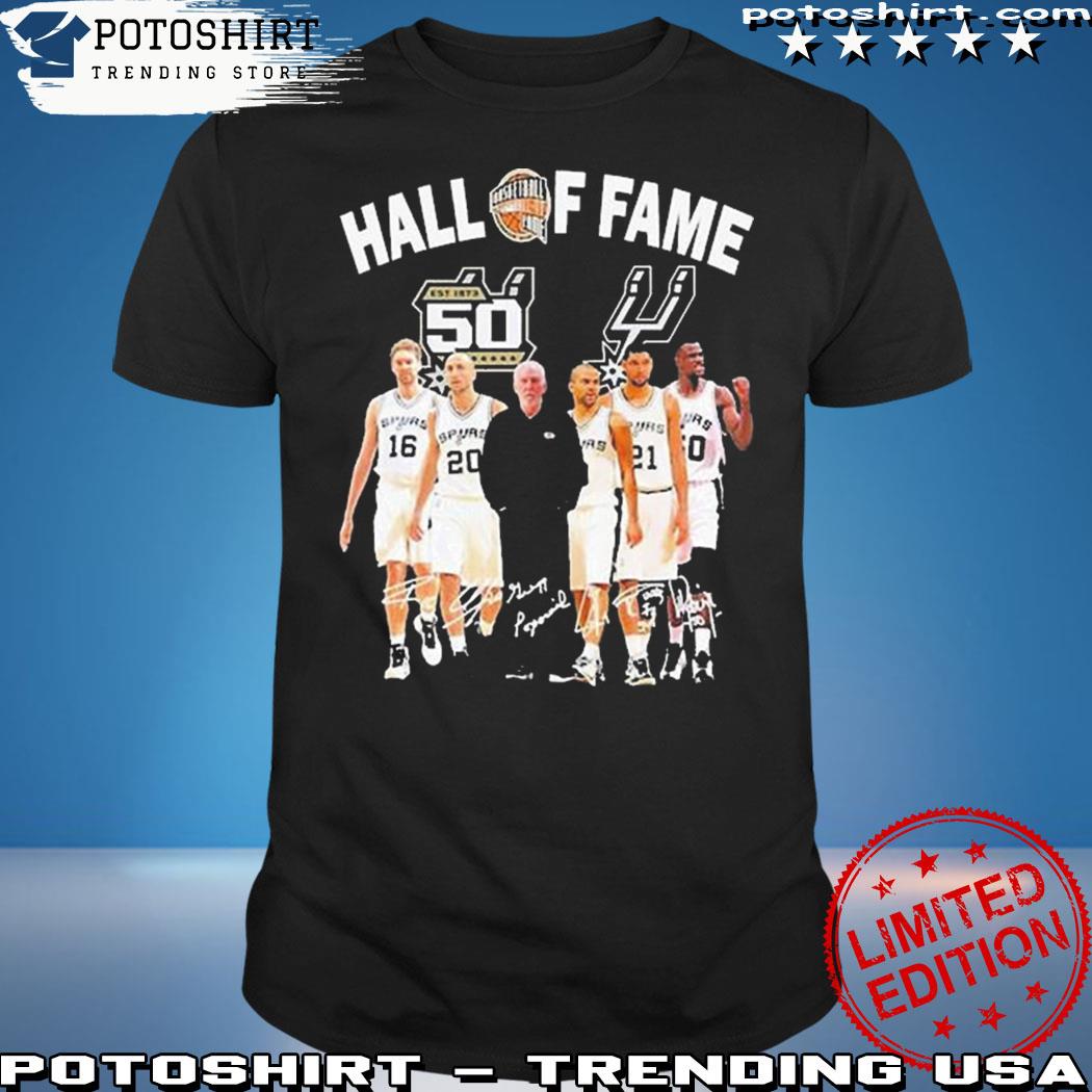 Product san Antonio Spurs 50th Anniversary Hall Of Fame Signatures Shirt