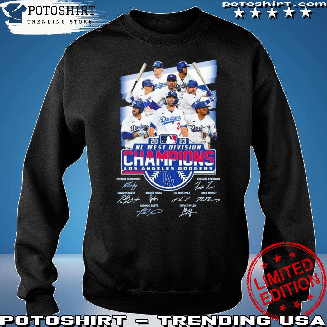 Los Angeles Dodgers Teams 2023 National League West Division Champions  Signatures Shirt, hoodie, sweater, long sleeve and tank top