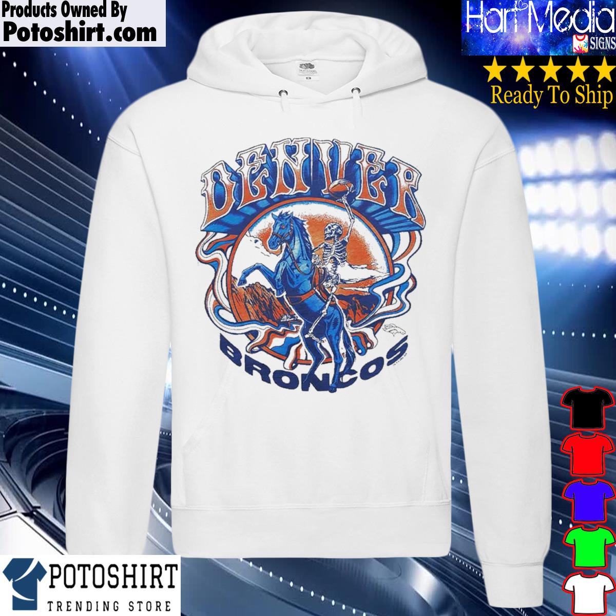 Nfl Denver Broncos Grateful Dead 3D All Over Print Hoodie T-Shirt