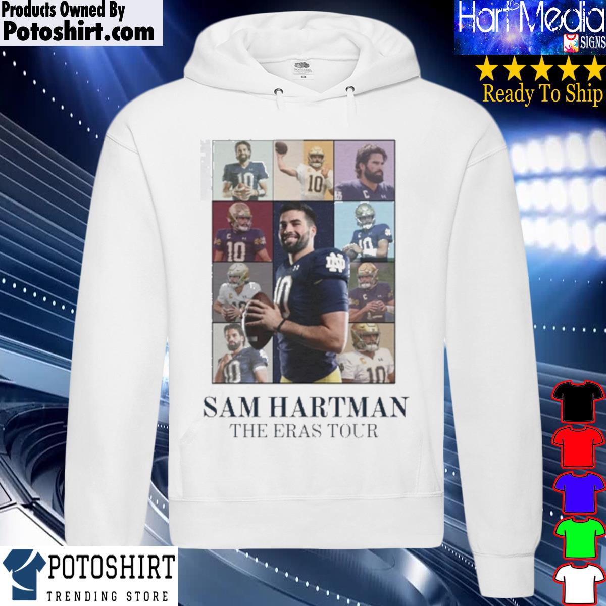 Official notre Dame Shirt Sam Hartman Eras Tour Shirt Notre Dame ND Irish Notre Dame Fighting Irish Shirt hoodie