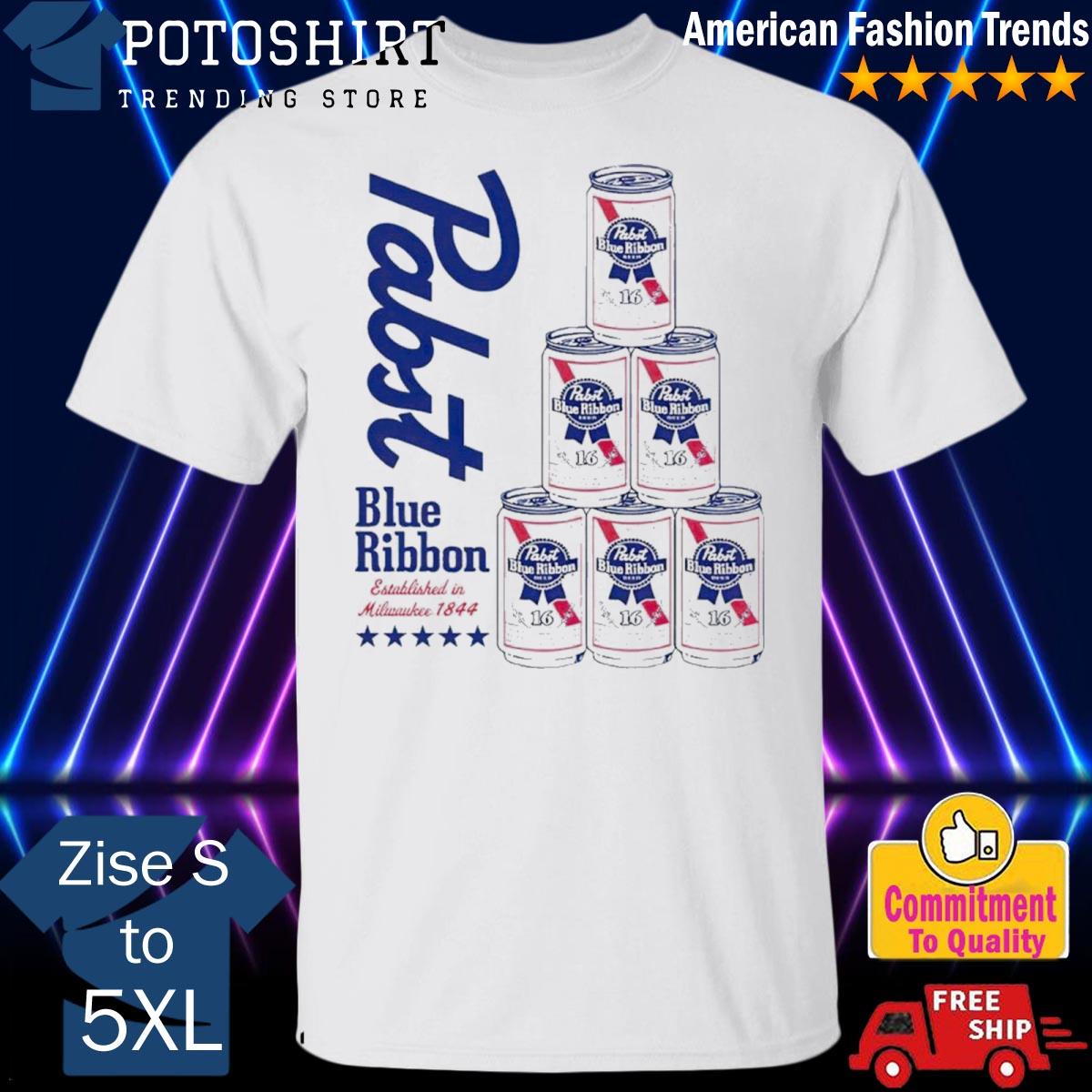 Official pabst blue ribbon can pyramid shirt