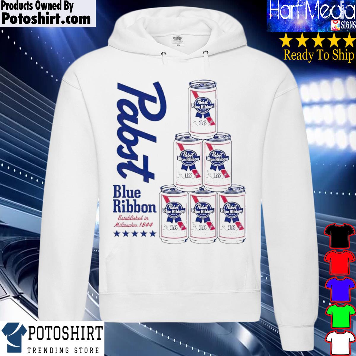 Official pabst blue ribbon can pyramid s hoodie