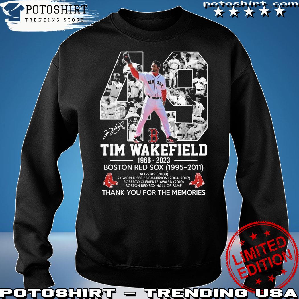 Boston red sox tim wakefield 1966 2023 thank you for the memories shirt,  hoodie, sweater and long sleeve
