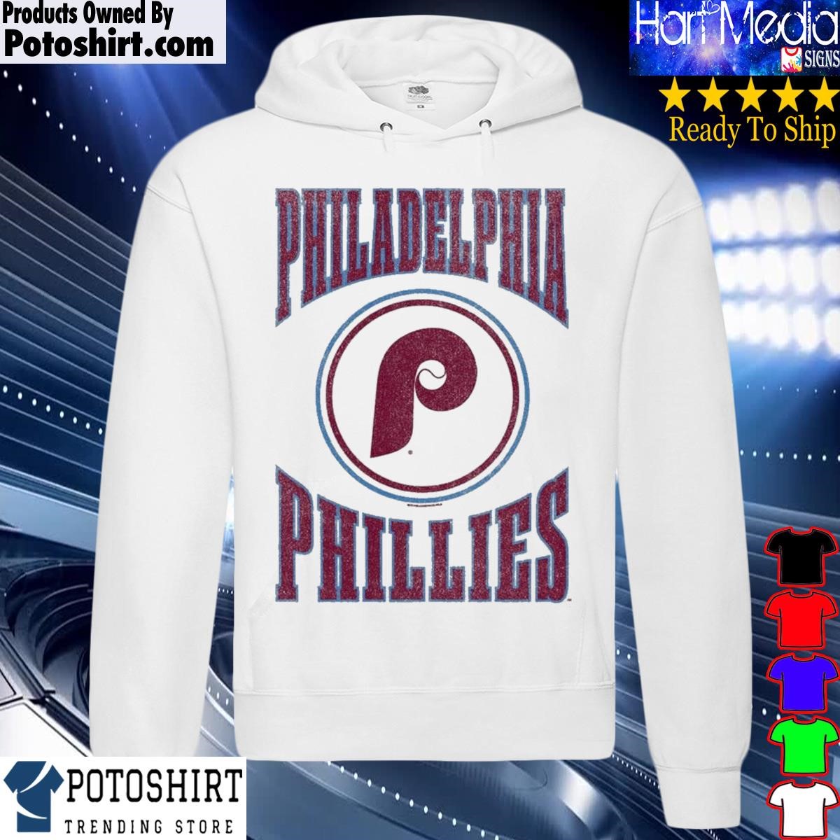 Philadelphia Phillies Light Blue Coop Logo Long Sleeve Fashion Hood