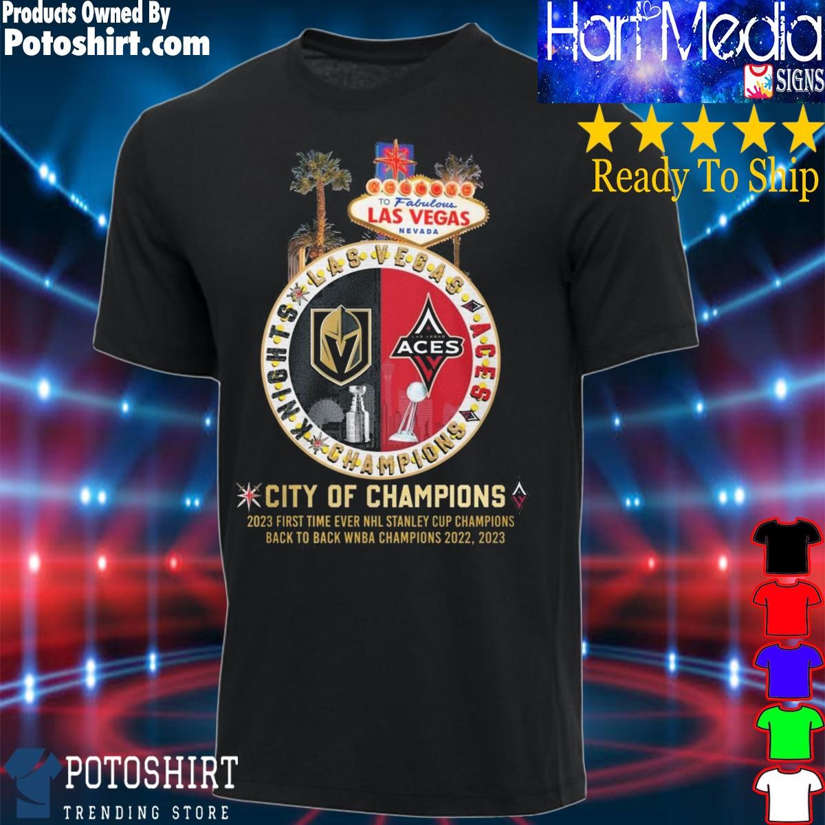 Official Las Vegas Aces Vs Vegas Golden Knights Back 2 Back 2022 Wnba  Champions 2023 Stanley Cup Champions Shirt, hoodie, sweater, long sleeve  and tank top