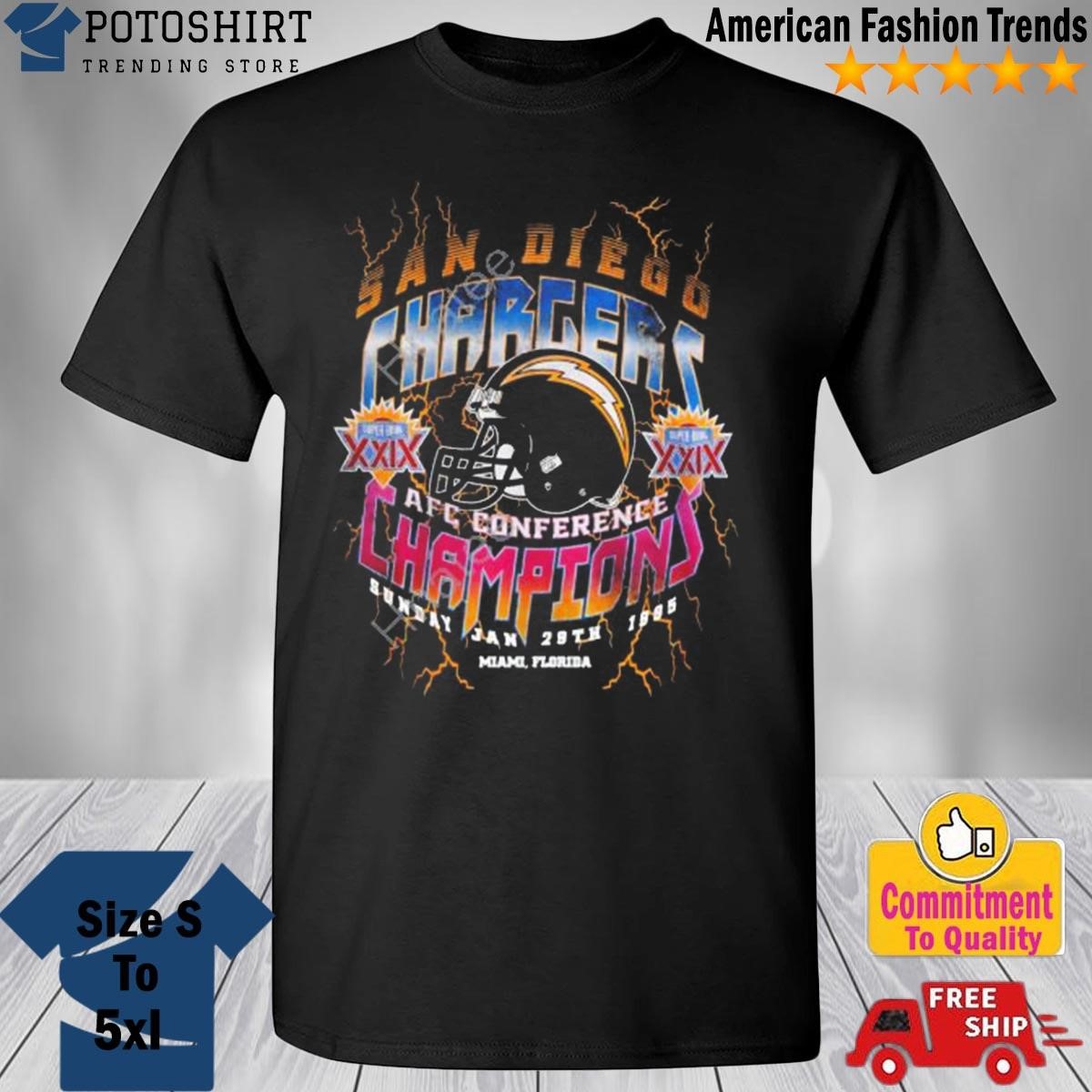 Vintage San Diego Chargers Graphic Afc Champ T-Shirt - Hnatee