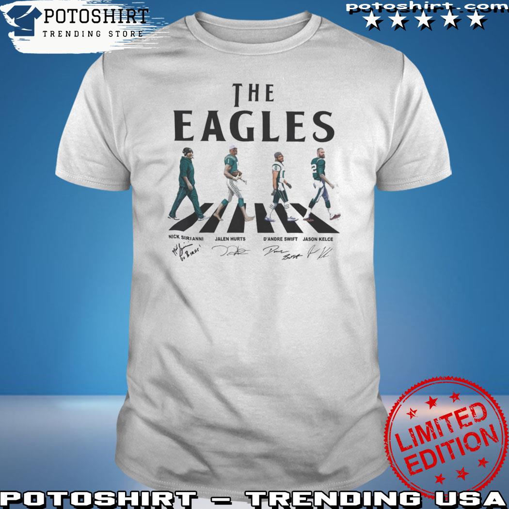 Eagles Walking Abbey Road Signatures Football Shirt Nick Sirianni Jalen  Hurts Dandre Swift Jason Kelce Philadelphia Vintage - Revetee