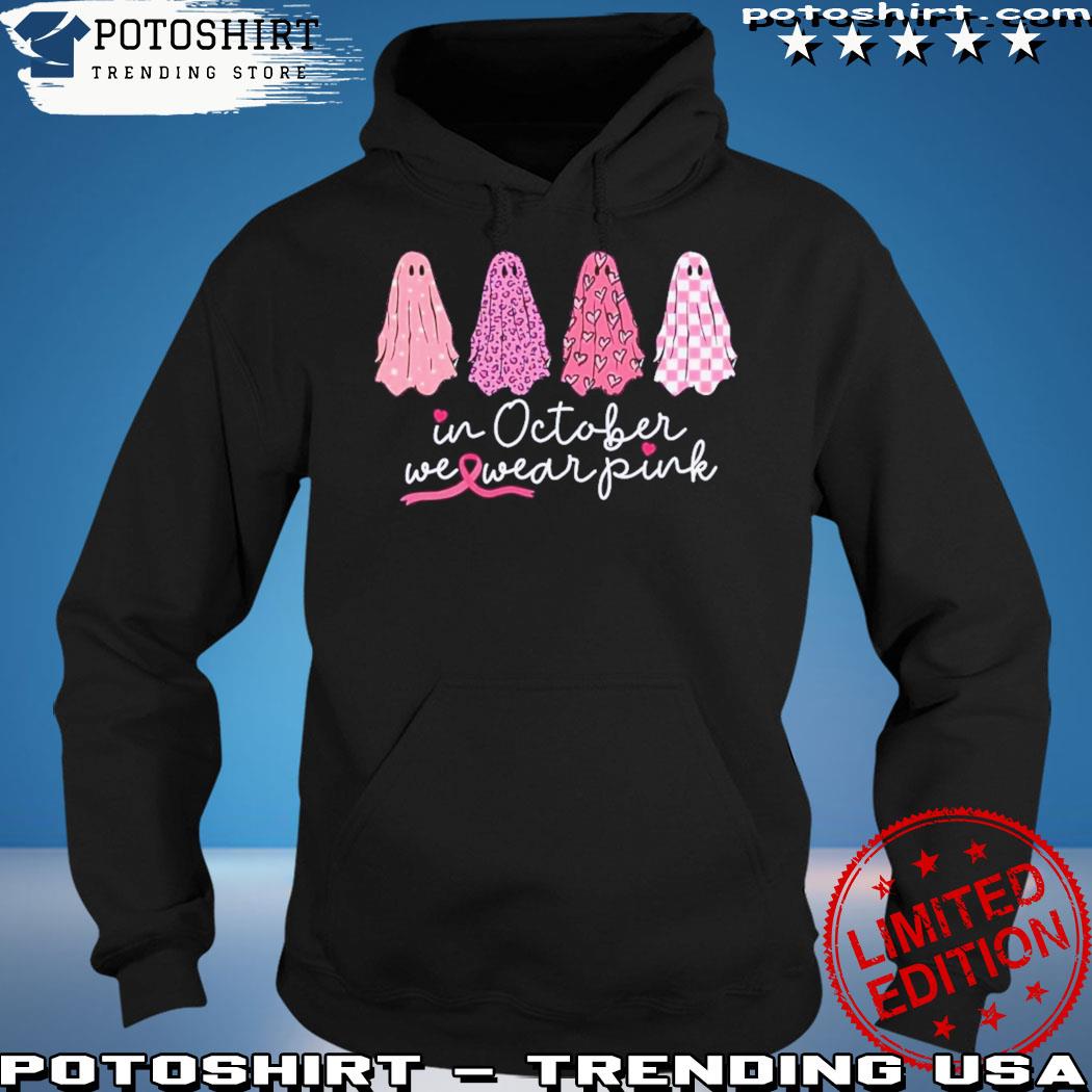 Breast Cancer Support Squad Shirt In October We Wear Pink Ghosts