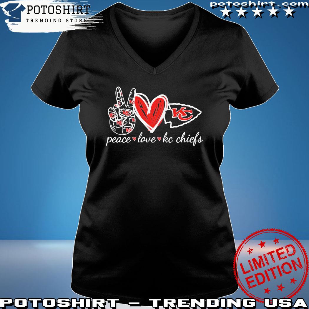 Chiefs Shirt KC Chiefs Heart Love Shirt Chiefs T Shirt Love Heart Chiefs T- Shirt - Trendingnowe