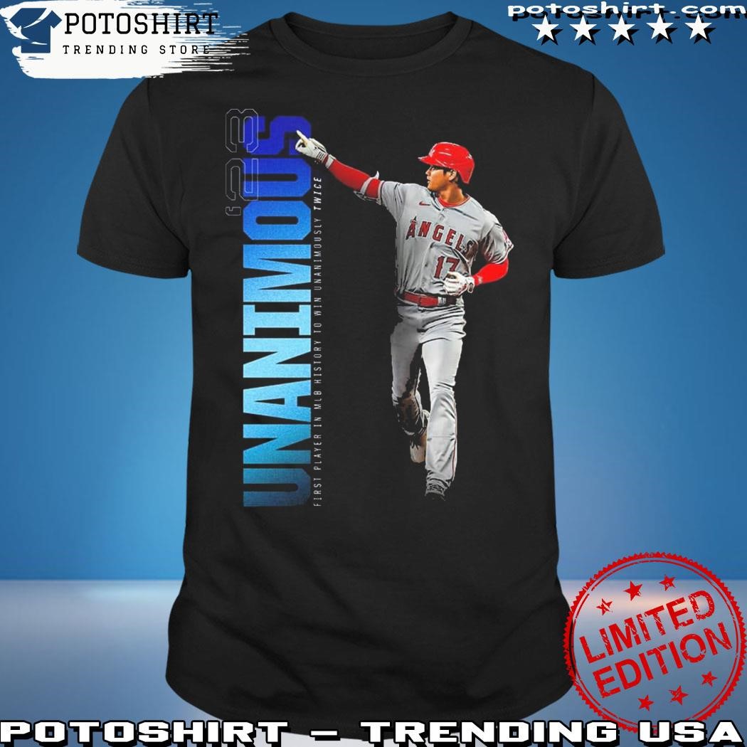 Official Shohei Ohtani Is The First Player In MLB History To Win Two Unanimous MVP Awards T-Shirt