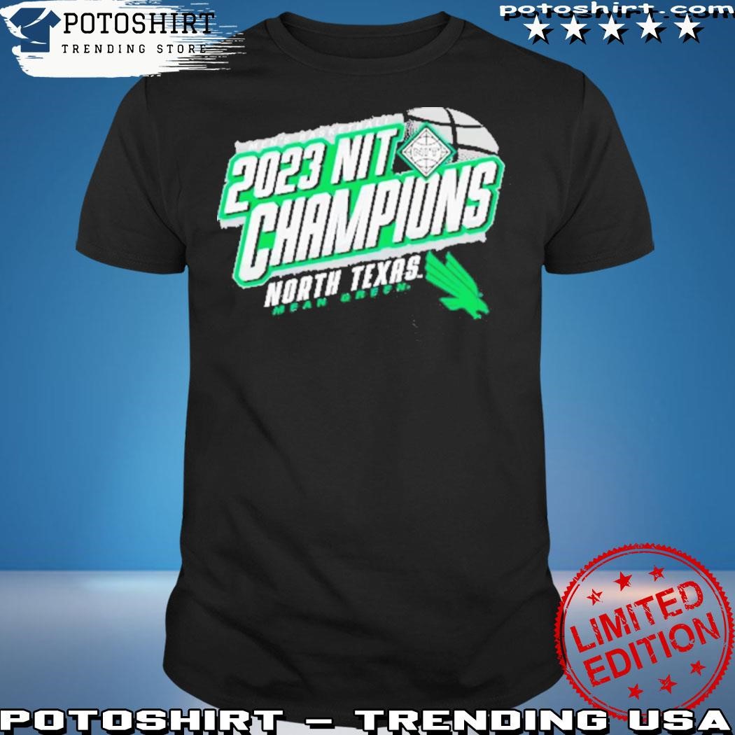 Official Trending blue 84 black north Texas mean green 2023 ncaa men's basketball nit champions shirt