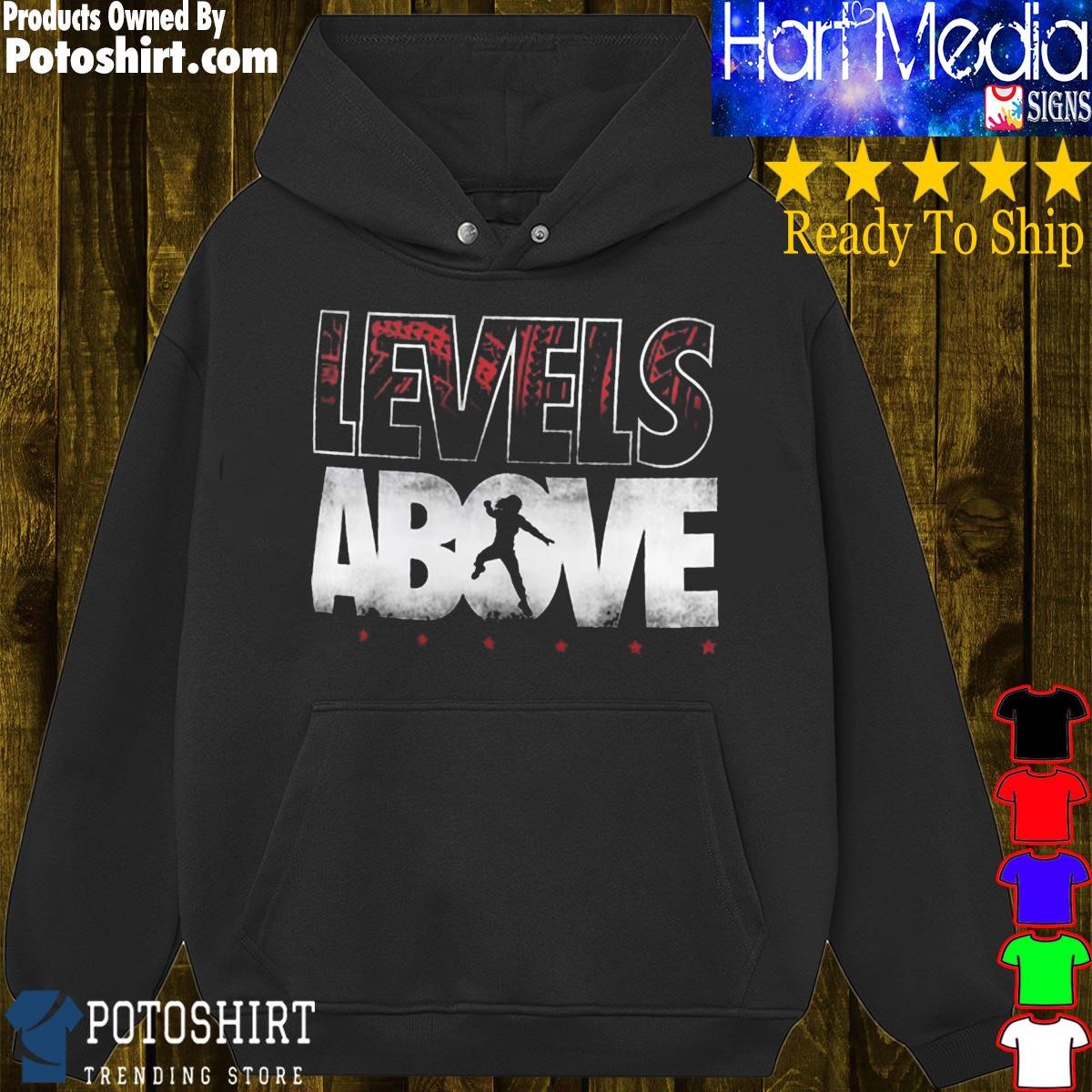 Men's Black Roman Reigns Levels Above Pullover Hoodie