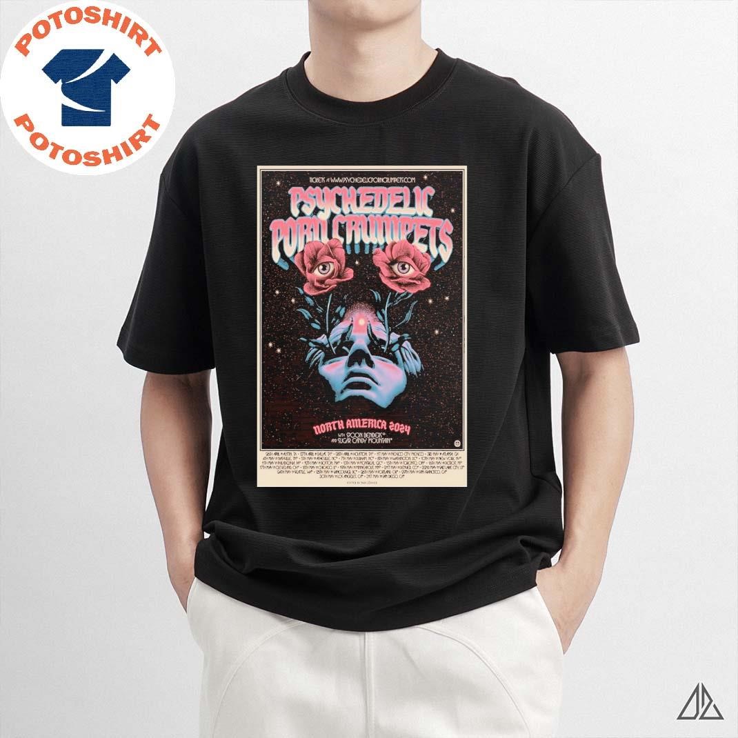 Official Psychedelic Porn Crumpets North American Tour 2024 Poster t-shirt,  hoodie, sweater, long sleeve and tank top